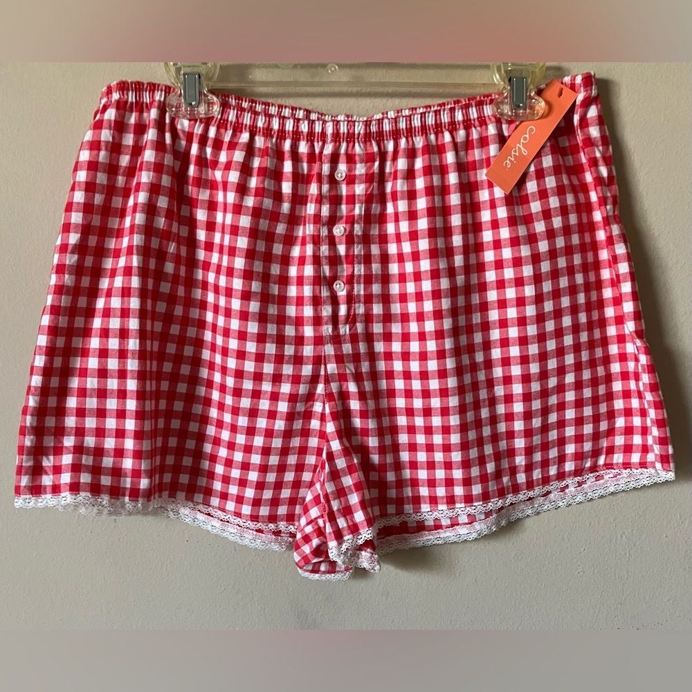 COLSIE Red Gingham Cotton Sleep Shorts NWT